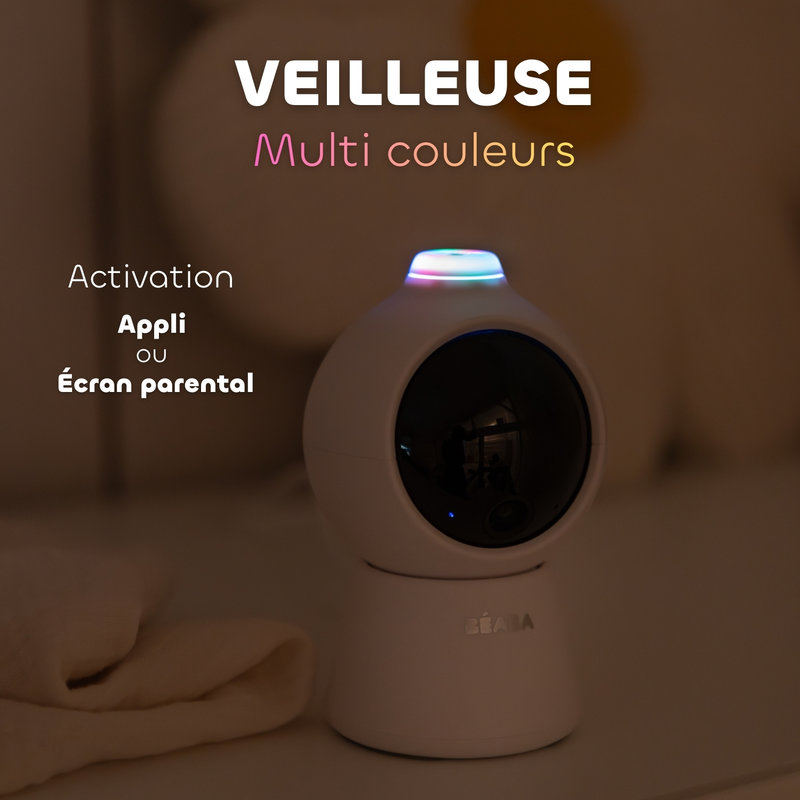 Ecoute bébé Vidéo Zen Smart AI Blanc Beaba veilleuse