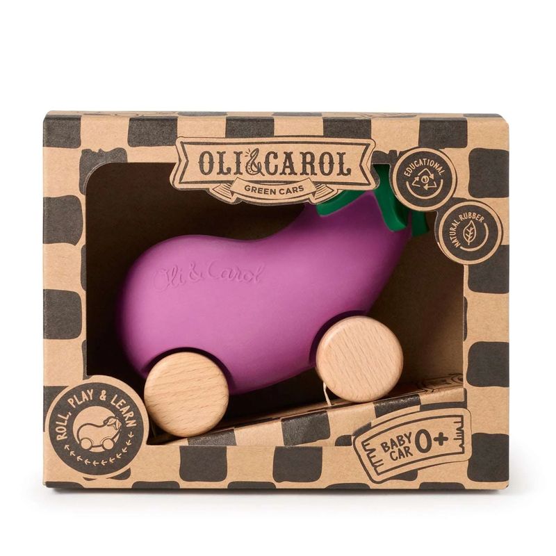 Emma La voiture Aubergine Oli & Carol packaging