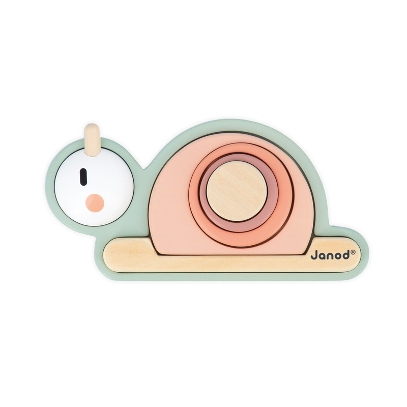 Empilable Sensoriel Escargot Sweet Cocoon JANOD face