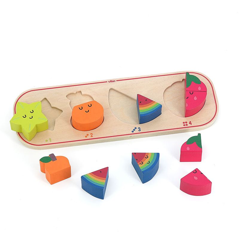 Encastrement en bois J’apprends à compter les fruits Andy Westface Vilac étape 2