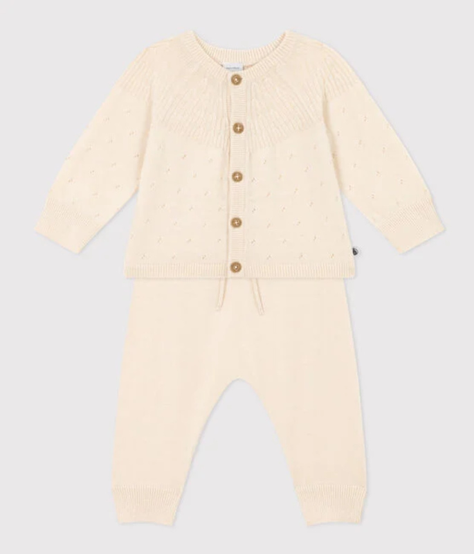 Ensemble 2 pièces en tricot laine et coton Avalanche Petit Bateau