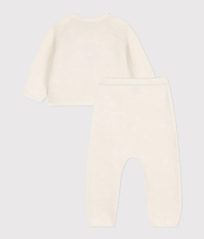 Ensemble 2 pièces en tricot laine et coton Marshmallow Petit Bateau dos