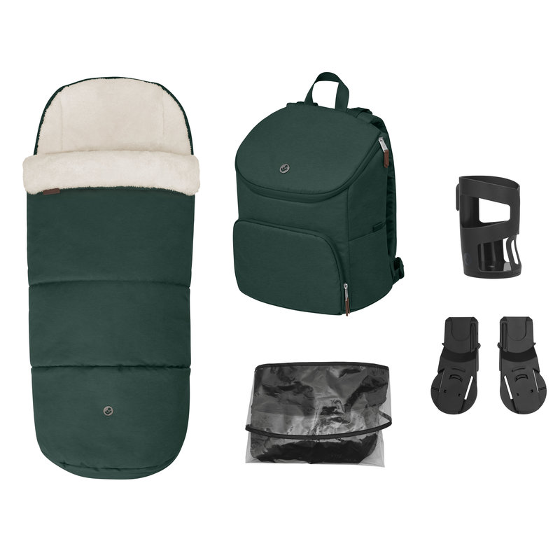 Ensemble 5 accessoires pour poussette Oxford Twillic Maxi Cosi Green