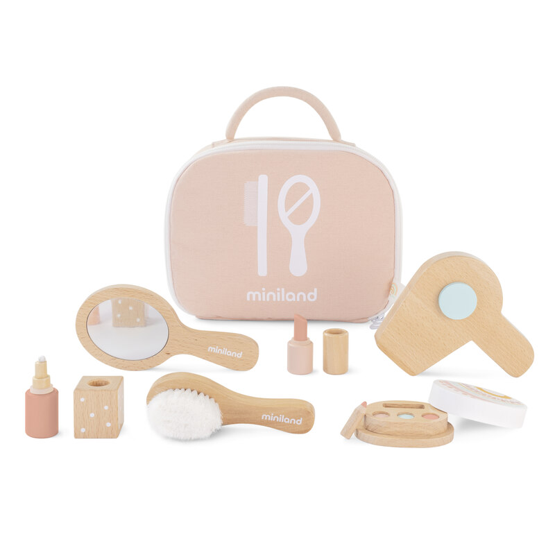 Ensemble beauté en bois pour poupées Miniland produit face