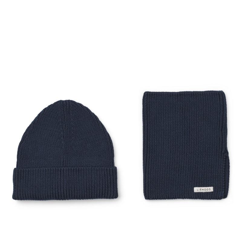 Ensemble bonnet cache-cou Lina Classic navy Liewood produit 2