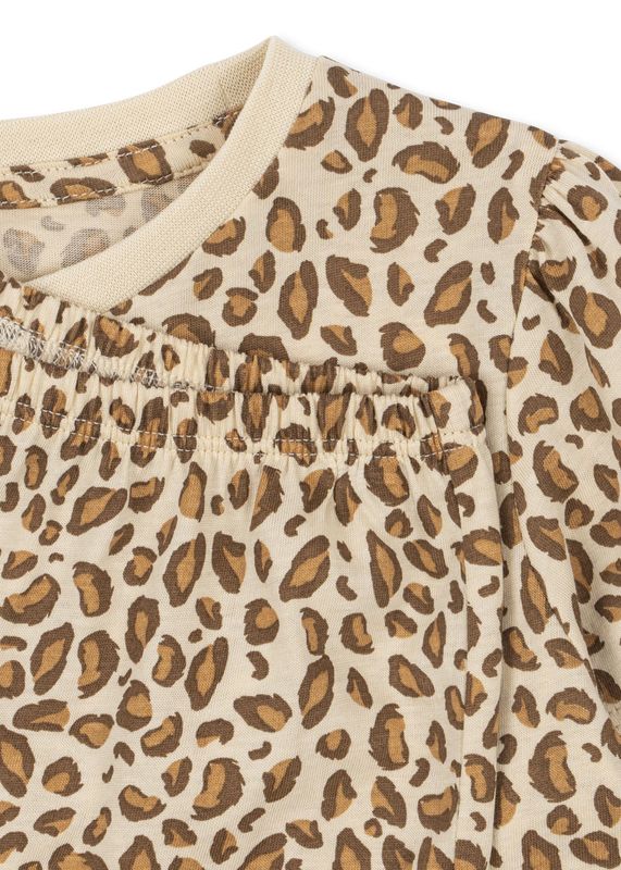 Ensemble en coton bio Famo léopard 36 mois Konges Slojd col