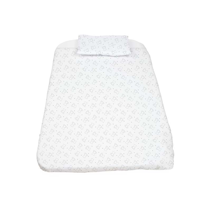 Ensemble linge de lit 3 pièces pour Berceau Cododo Next2Me Forever : Taie oreiller + Drap housse + Drap Bear Chicco