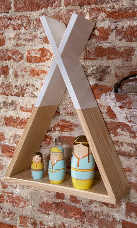 Étagère murale Tipi Naturel/Blanc Childhome Déco