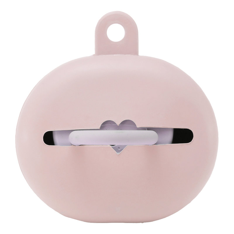 Etui de rangement pour sucettes et tétines Powder pink Hevea face avec sucette