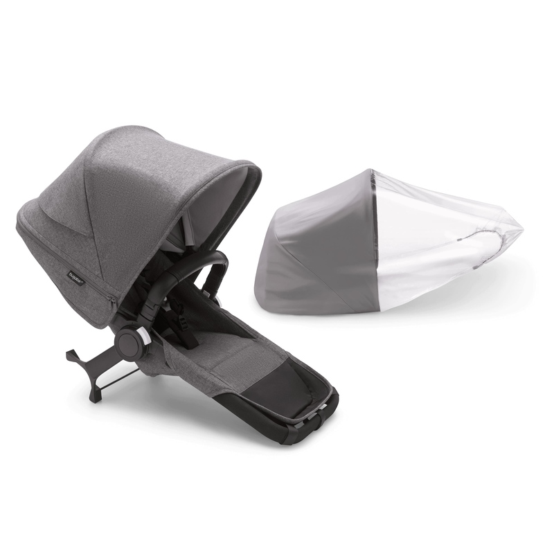 Extension duo poussette Donkey 5 complète (avec capote) Bugaboo grey melange