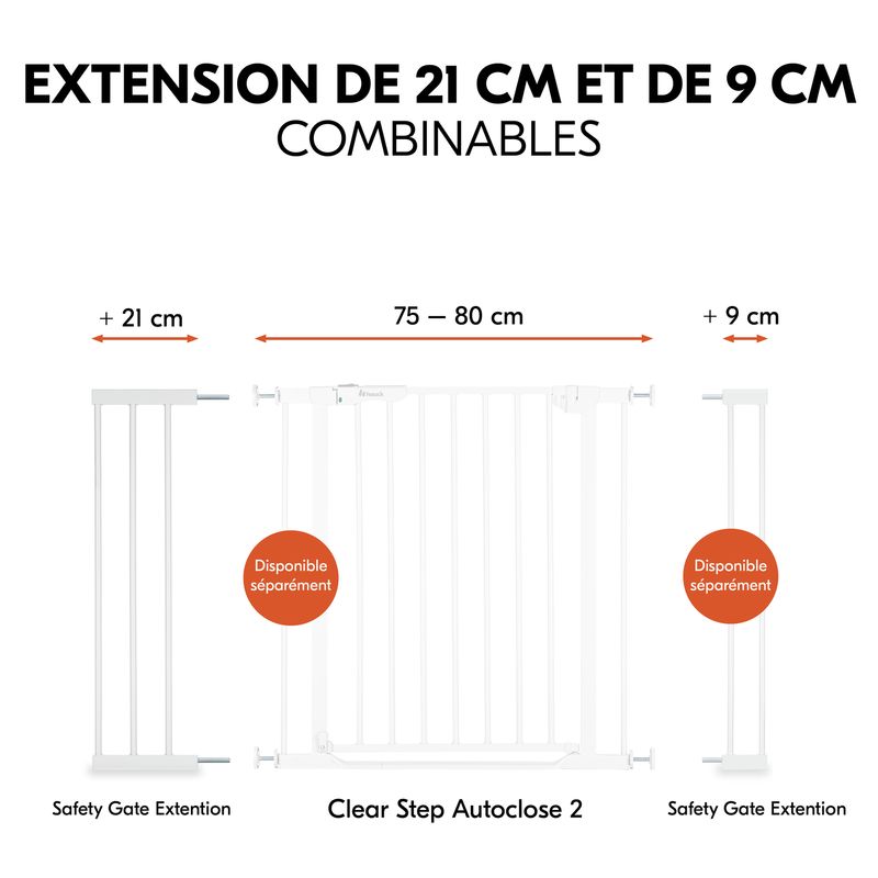 Extension pour barrière de sécurité Hauck White Hauck combinaisons