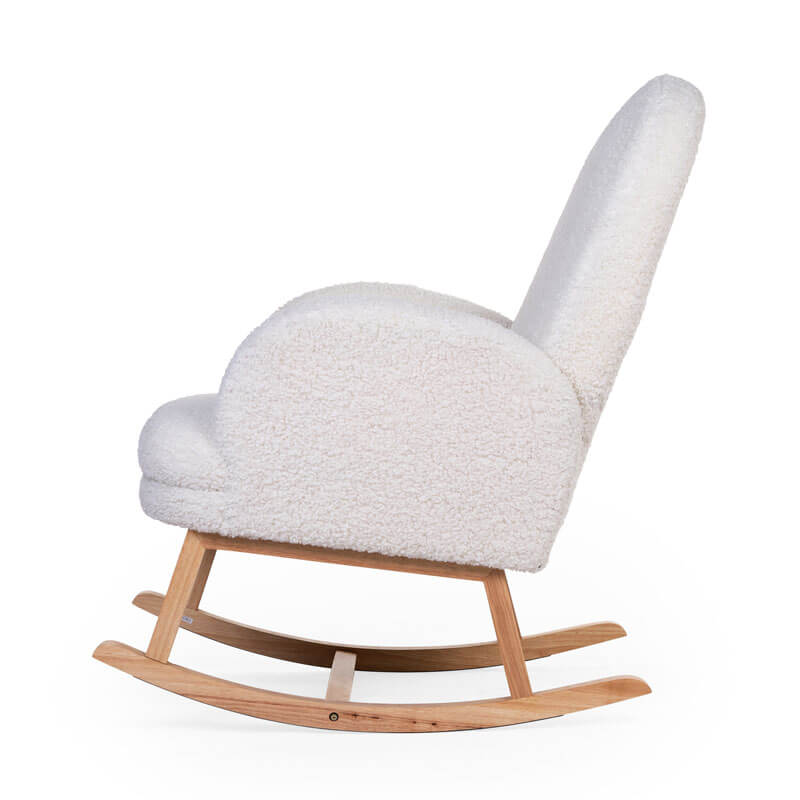 Fauteuil d'allaitement à bascule Teddy Écru Childhome côté