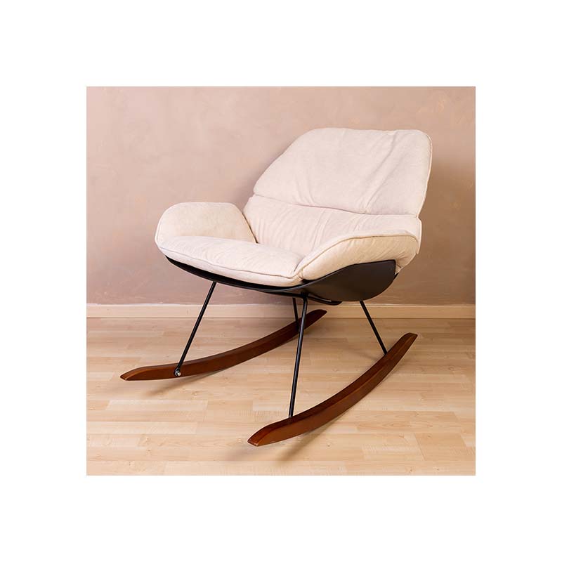 Fauteuil d’allaitement Rocking Chaise Lounge Noir/Écru Childhome Ambiance Face