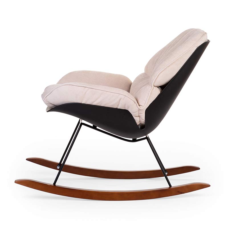 Fauteuil d’allaitement Rocking Chaise Lounge Noir/Écru Childhome Profil