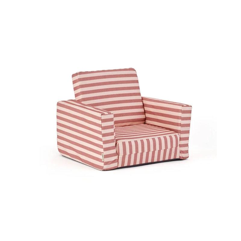 Fauteuil pliable rayé vieux rose KID'S CONCEPT de face