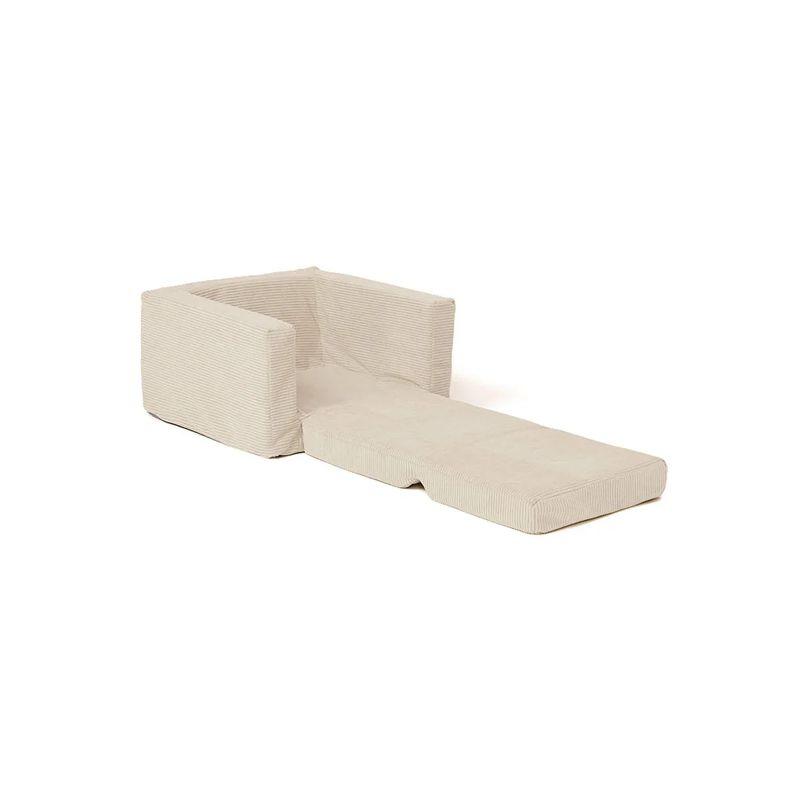 Fauteuil pliant blanc cassé KID'S CONCEPT allongé