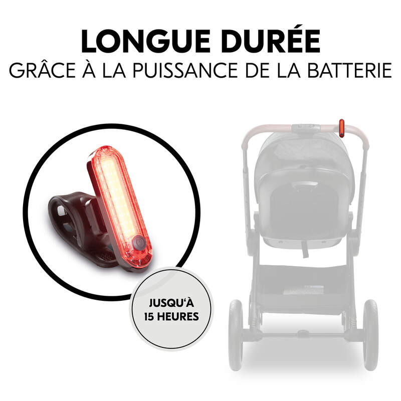 Feu arrière à LED pour poussette et remorque Hauck longue duree