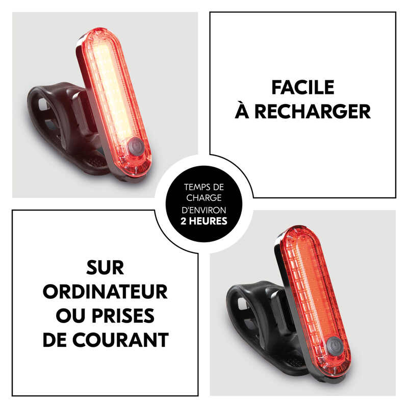 Feu arrière à LED pour poussette et remorque Hauck rechargement