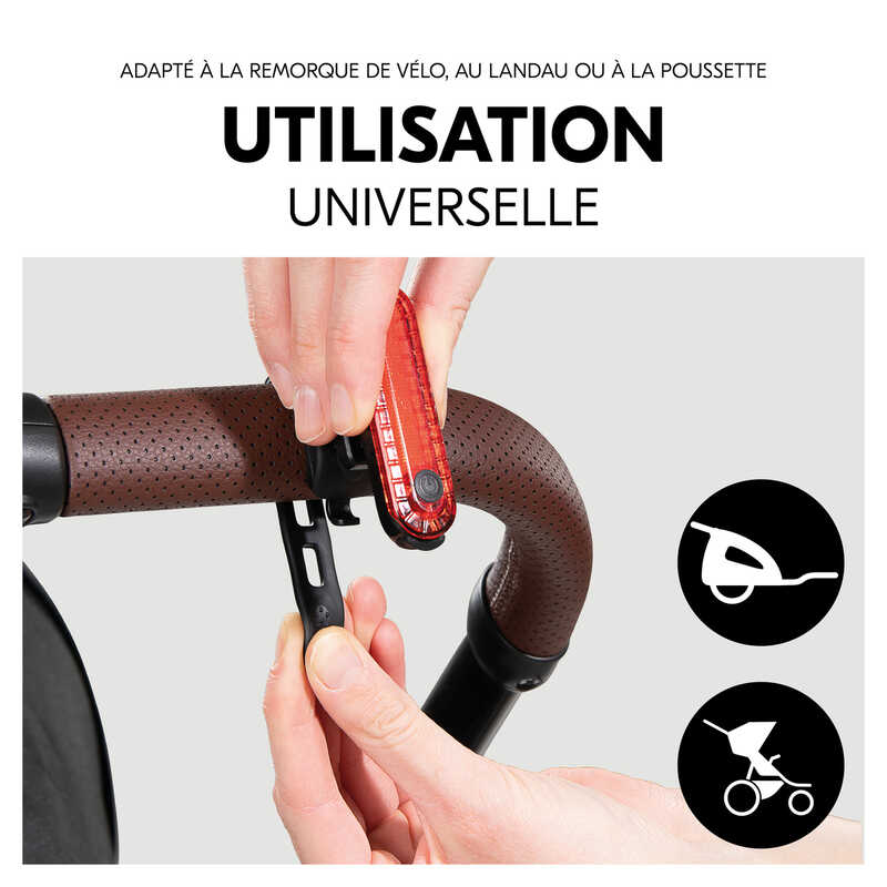Feu arrière à LED pour poussette et remorque Hauck universel