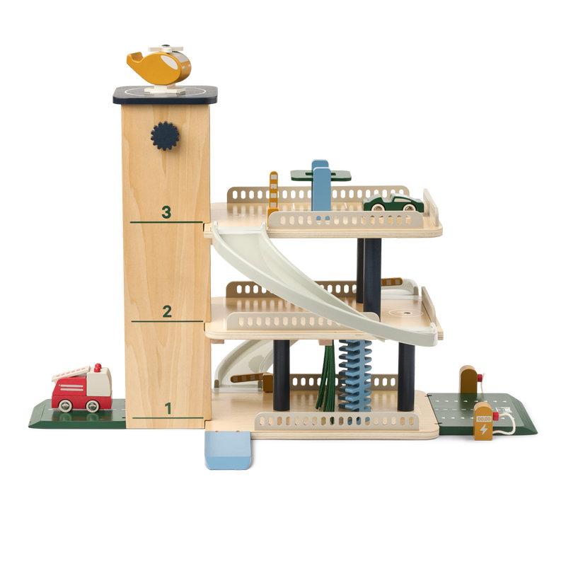 Garage à étages pour voitures en bois Jordy Beach Blue Multi mix Liewood produit 1