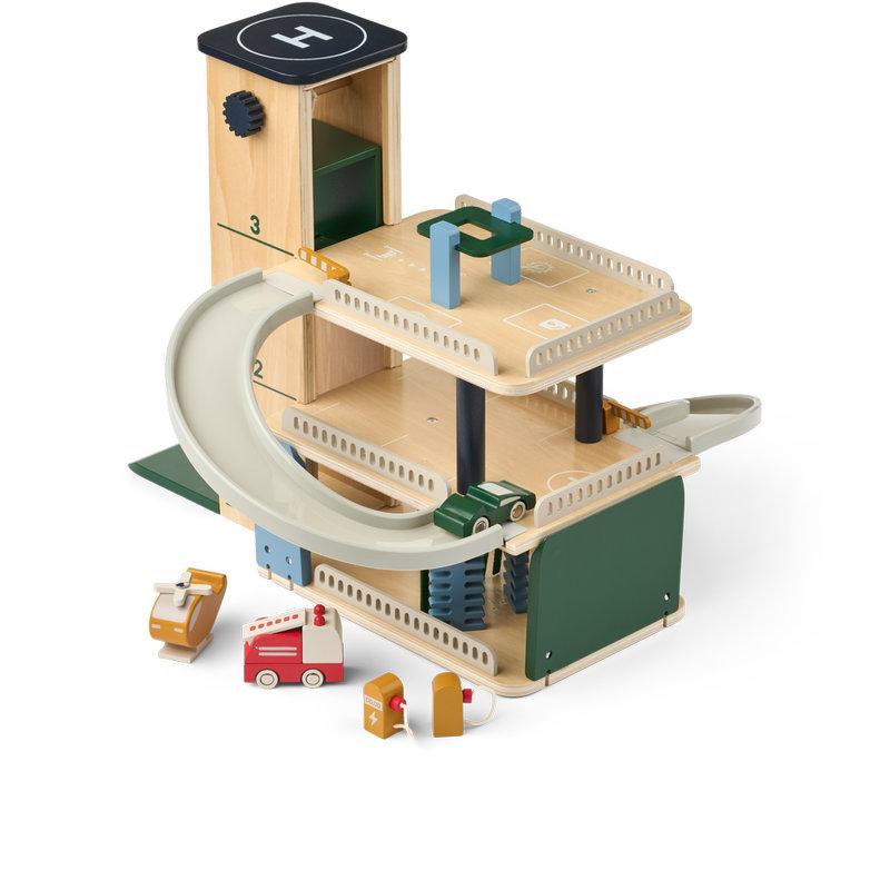 Garage à étages pour voitures en bois Jordy Beach Blue Multi mix Liewood produit 2