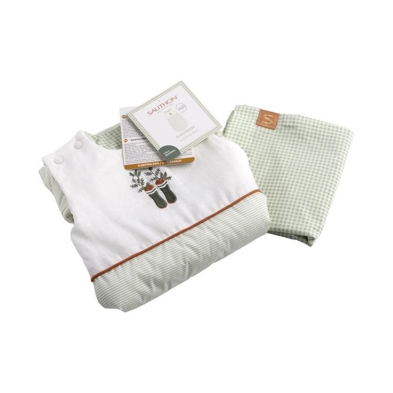Gigoteuse Hiver 0-6 Mois Rayures Botanica Sauthon ensemble plié