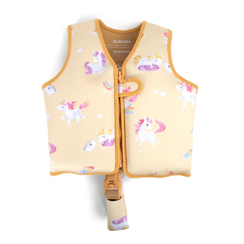 Gilet de natation 1-2 ans La plage des licornes FILIBABBA face