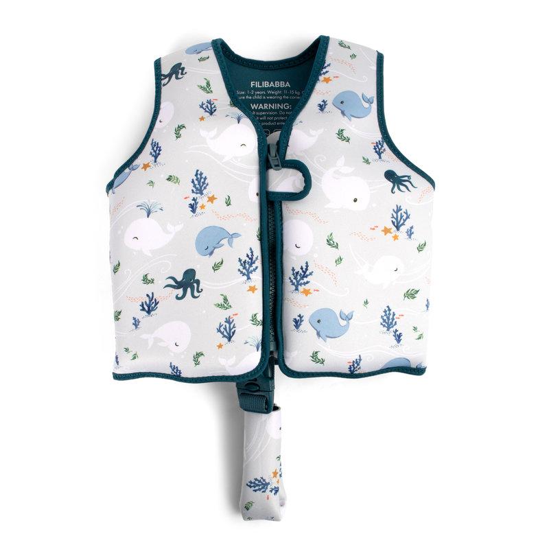Gilet de natation 1-2 ans Les contes de Christian la Baleine FILIBABBA face