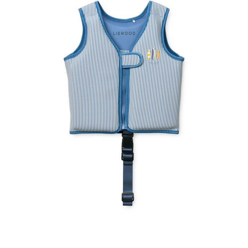 Gilet de natation Dove en seersucker 11-15 kg Rayures Riverside / Creme de la creme liewood face
