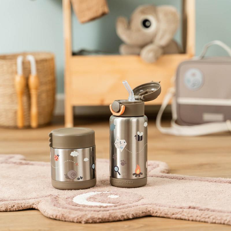 Gourde à paille isotherme Tiny trails 340 ml Sable DONE BY DEER lifestyle 1