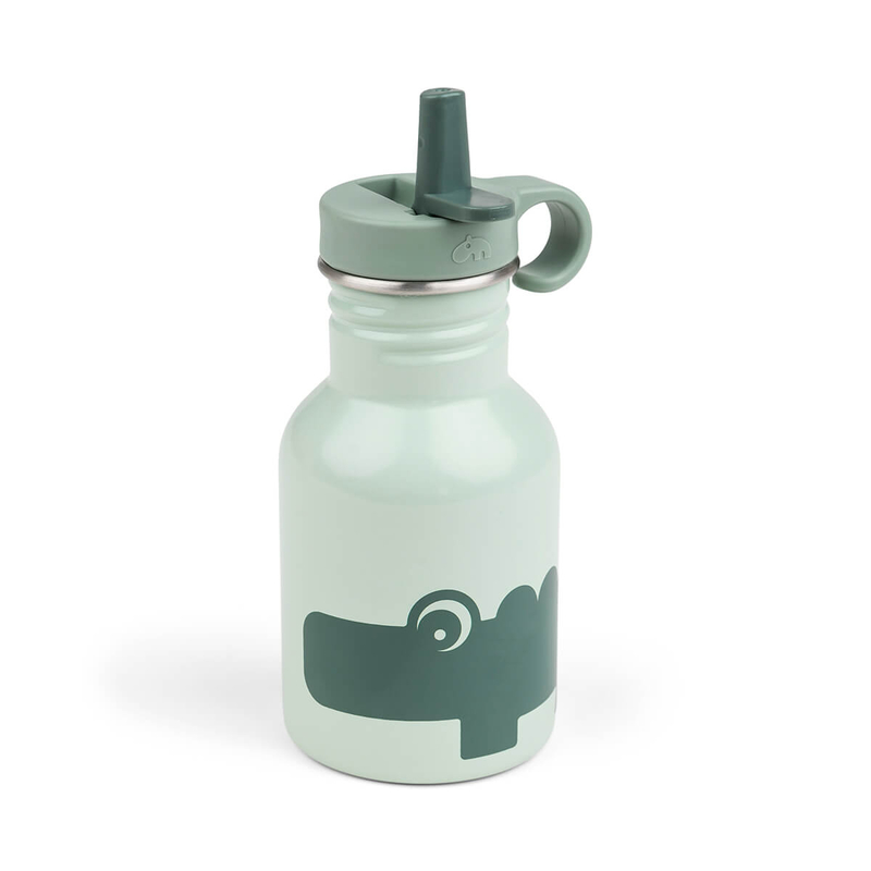 Gourde inox Croco Vert DONE BY DEER ouverte