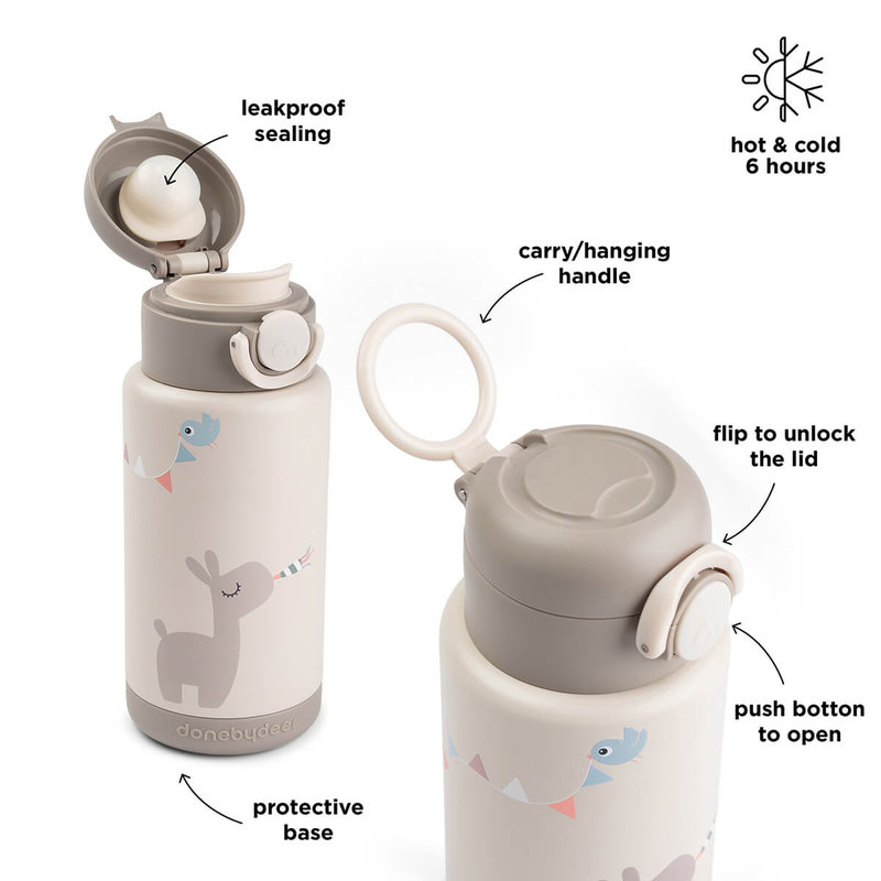 Gourde isotherme Celebration Sable 340 ml Done by Deer bouchon