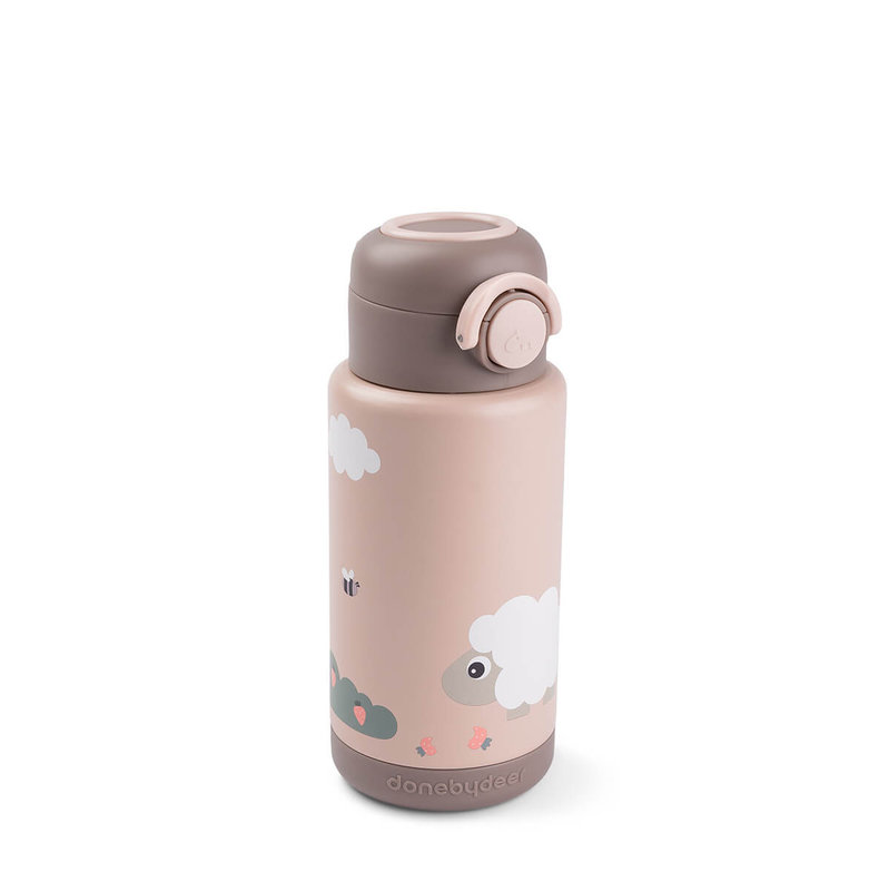 Gourde isotherme Tiny farm Rose 340 ml Done by Deer fermée