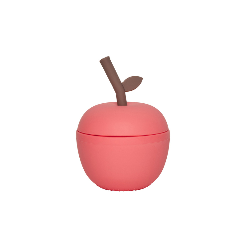 Gourde Pomme en silicone OyOy Mini cherry red