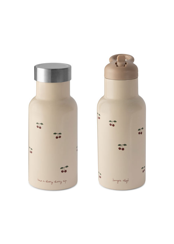 Gourde thermos 350 ml Cerise Konges Slojd bouchons sur gourde  