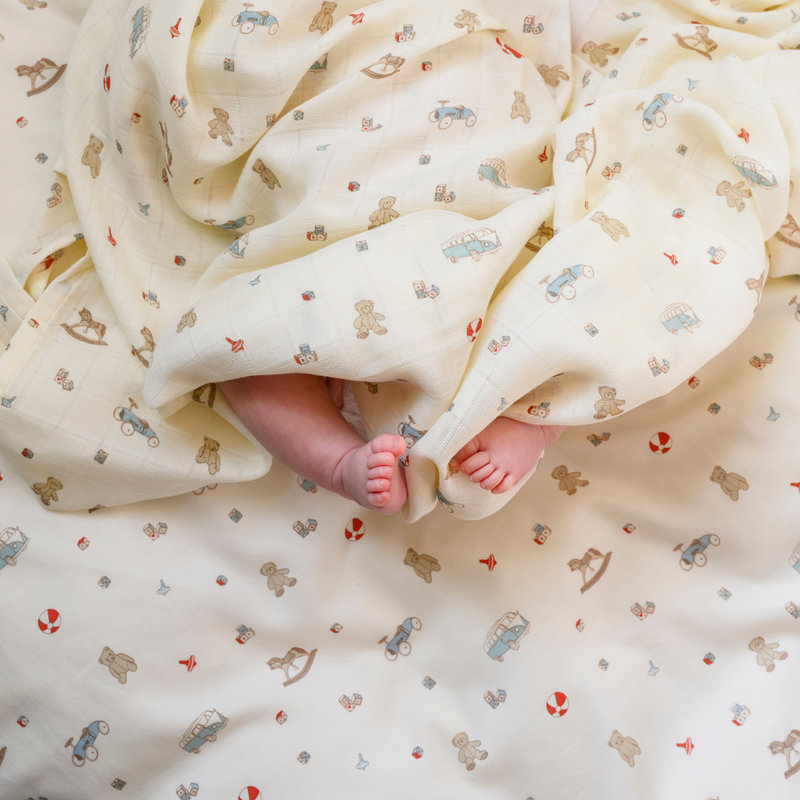 Grand lange en mousseline de Coton Bio Vintage Toys Cam Cam Copenhagen lifestyle
