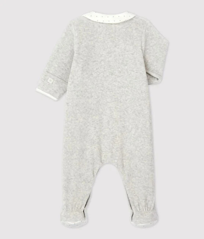 Grenouillère hiver Beluga Chiné Petit Bateau dos