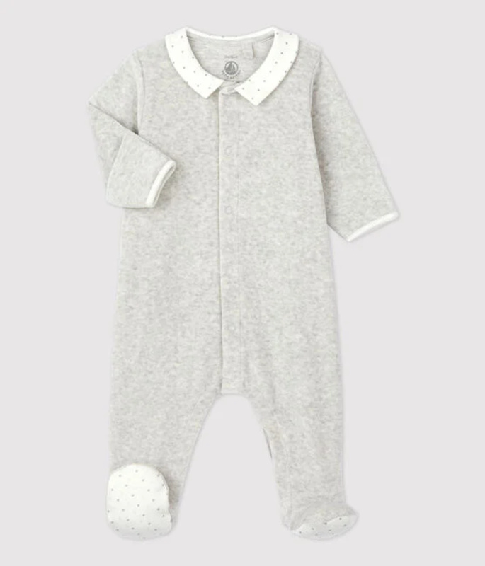 Grenouillère hiver Beluga Chiné Petit Bateau