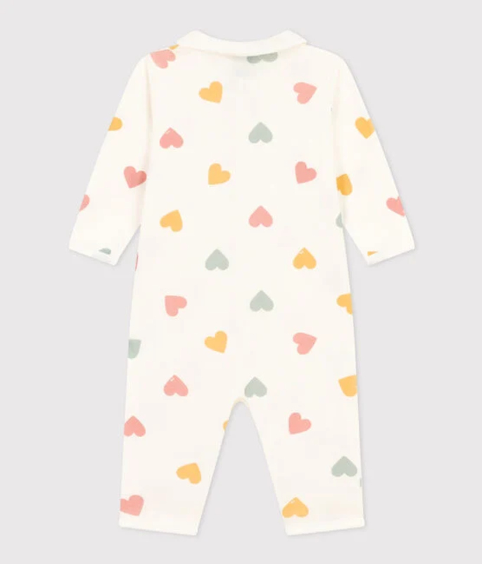 Grenouillère sans pieds hiver Coeurs Multicolors Petit Bateau dos