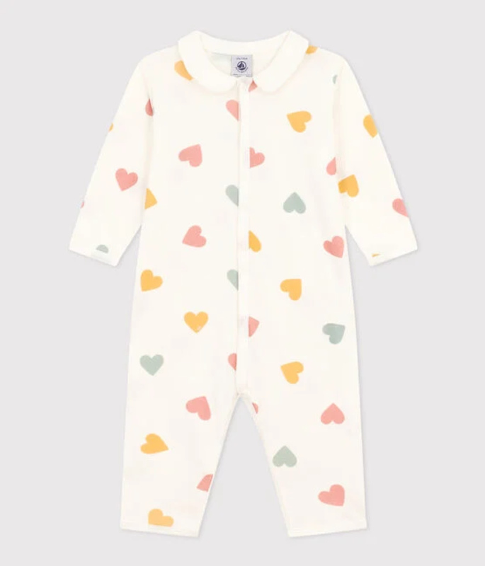 Grenouillère sans pieds hiver Coeurs Multicolors Petit Bateau