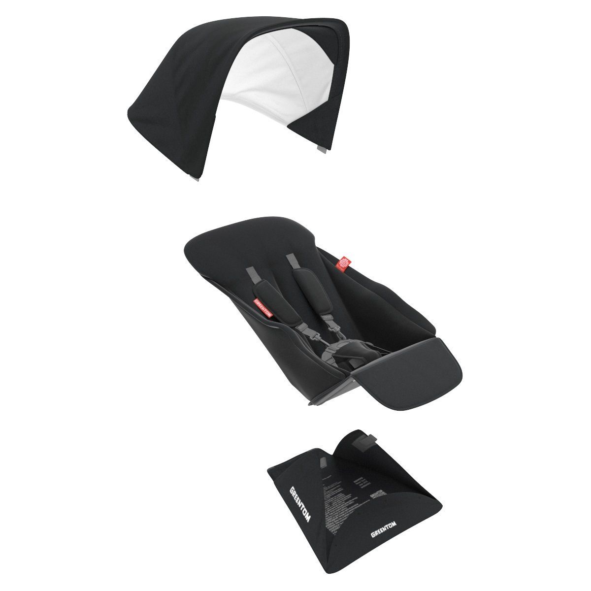 Assise réversible Poussette Upp noir Greentom BamBinou