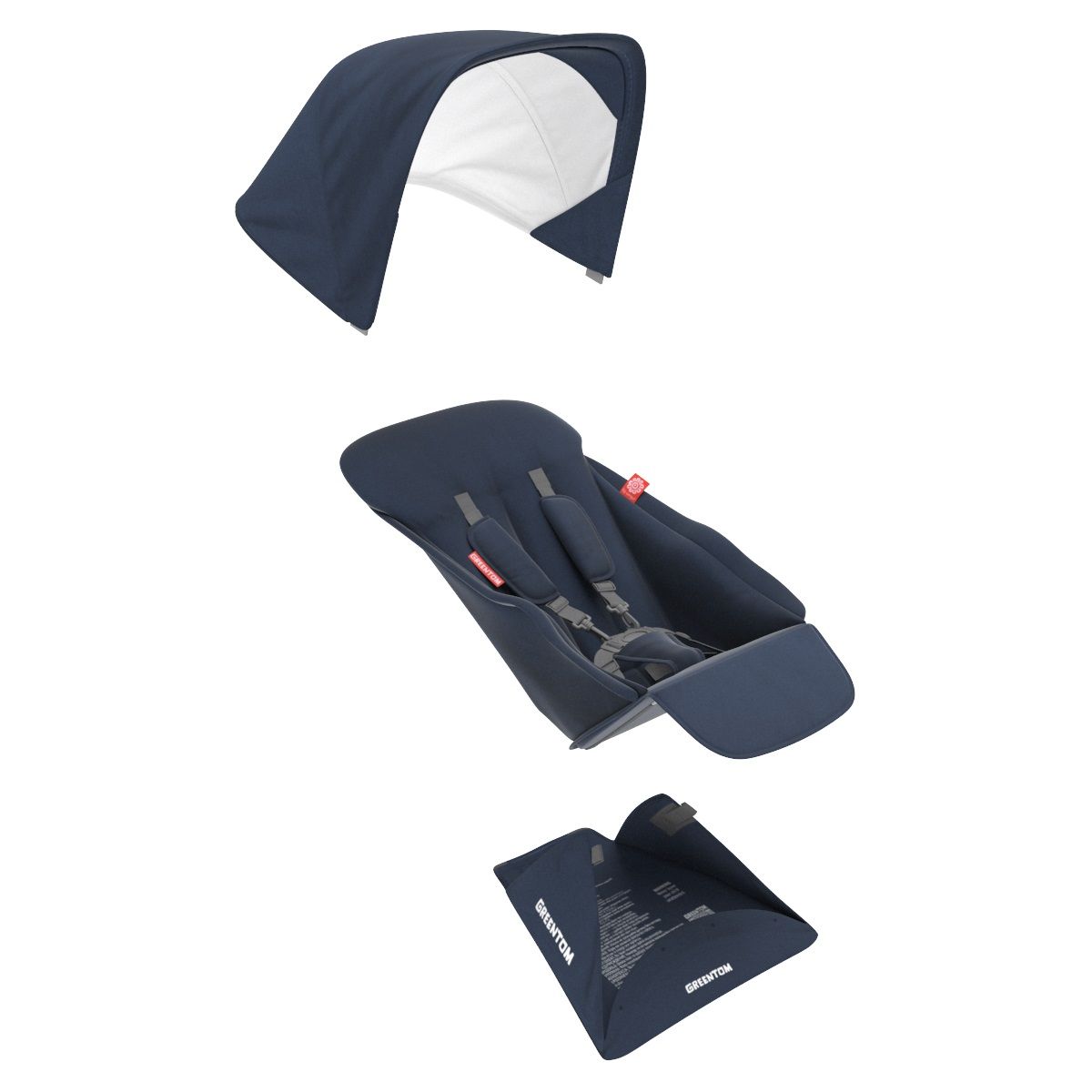 Assise réversible Poussette Upp bleu Greentom BamBinou