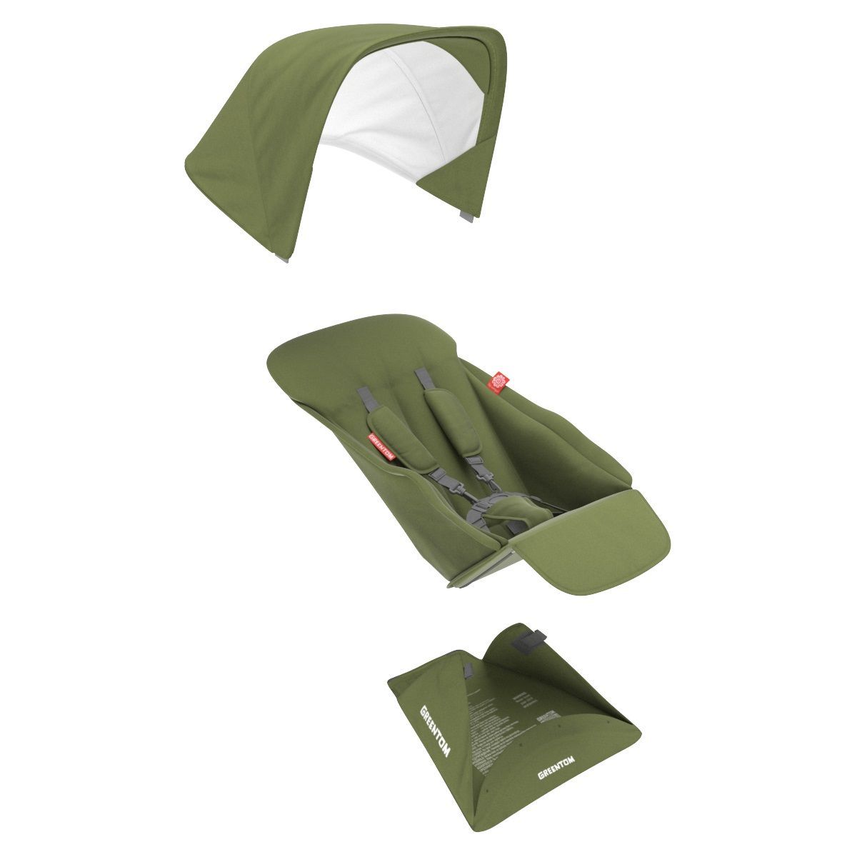 Assise réversible Poussette Upp olive Greentom BamBinou