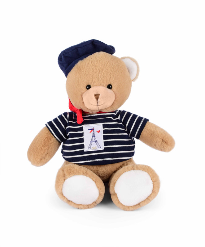 Ours Marinière Tour Eiffel 28 cm Doudou et Compagnie face