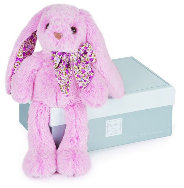 Lapin rose Les Copains Câlin 25 cm - Histoire d'Ours - Bambinou