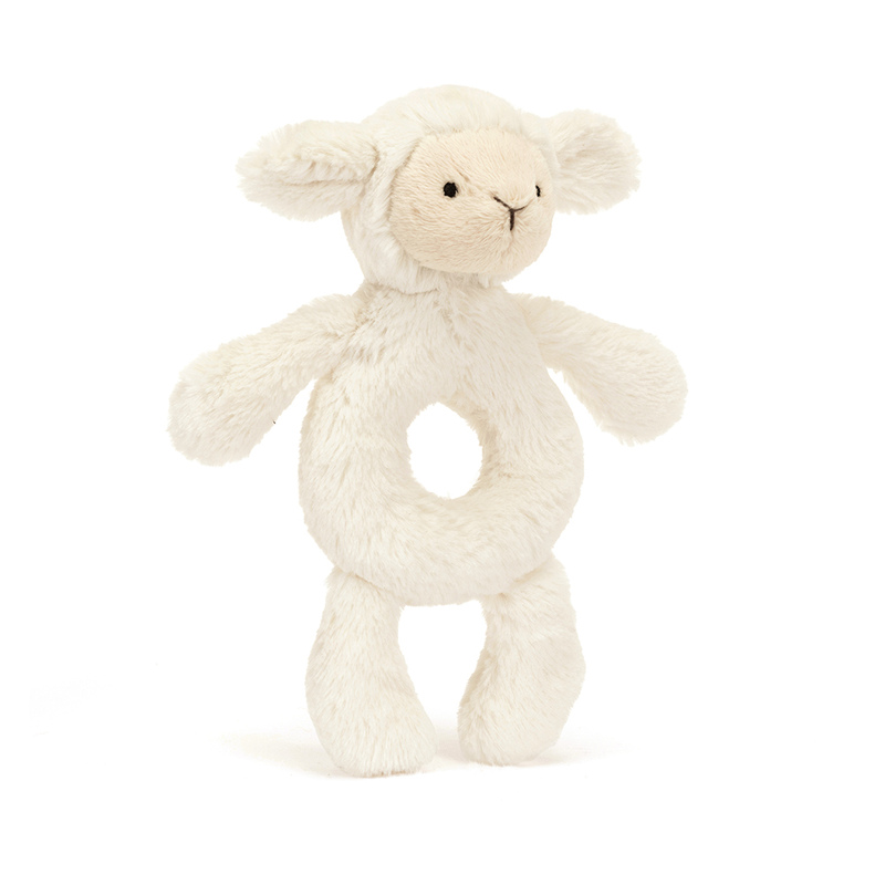 Hochet peluche Agneau Bashful Lamb Jellycat Produit cote