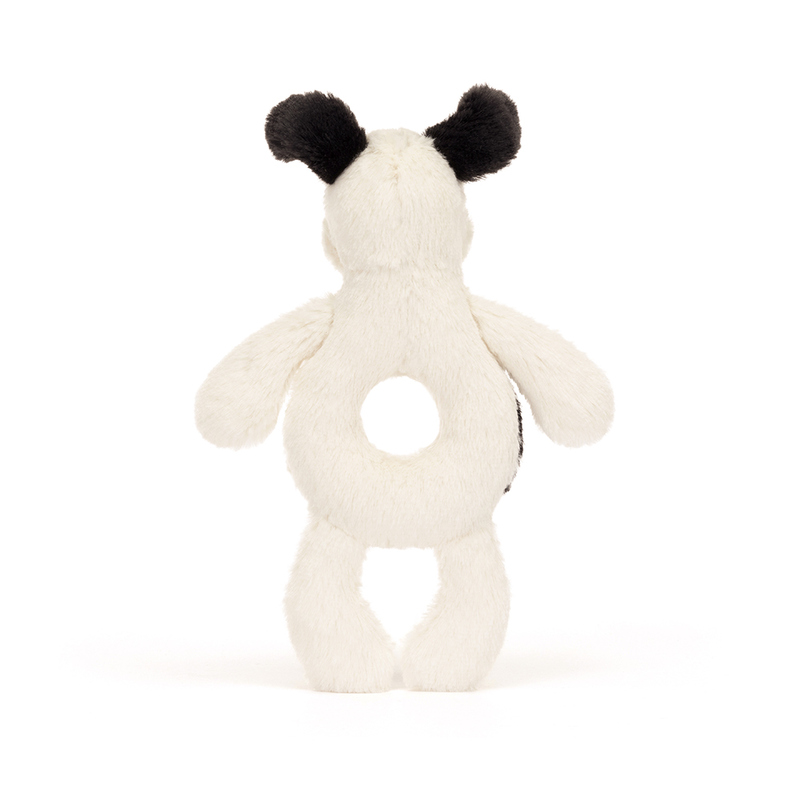 Hochet peluche Bashful Black & Cream Puppy Jellycat Produit dos