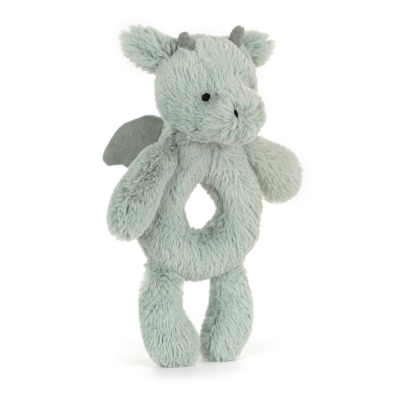 Hochet peluche Bashful Dragon Jellycat produit cote