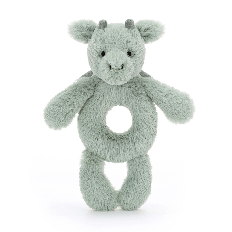 Hochet peluche Bashful Dragon Jellycat produit face