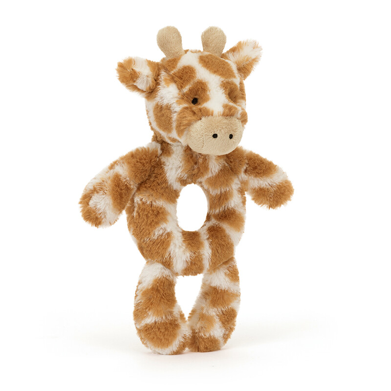 Hochet peluche Bashful Giraffe Jellycat Produit cote